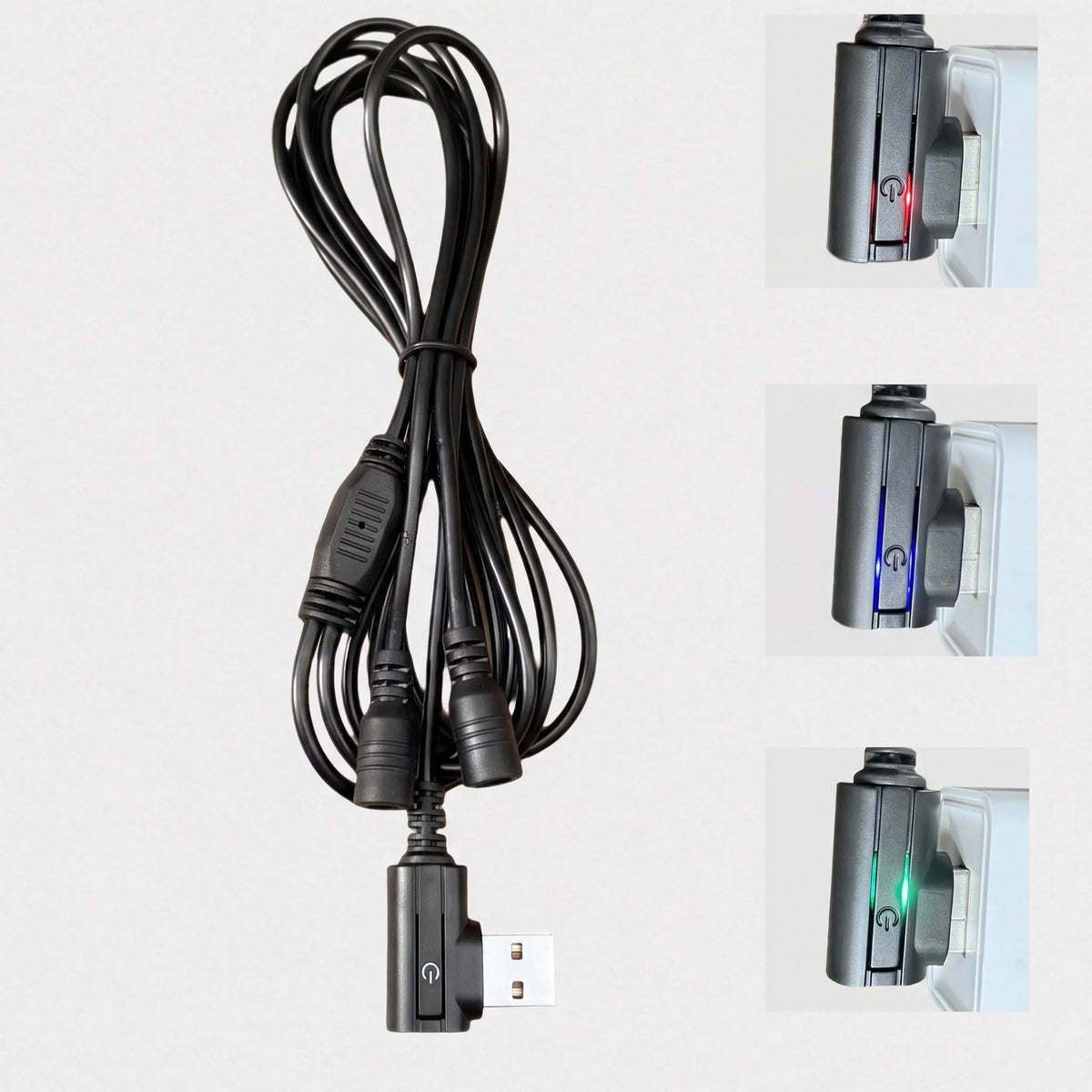 Câble USB à 3 niveaux de chauffe : voyant rouge, bleu ou vert