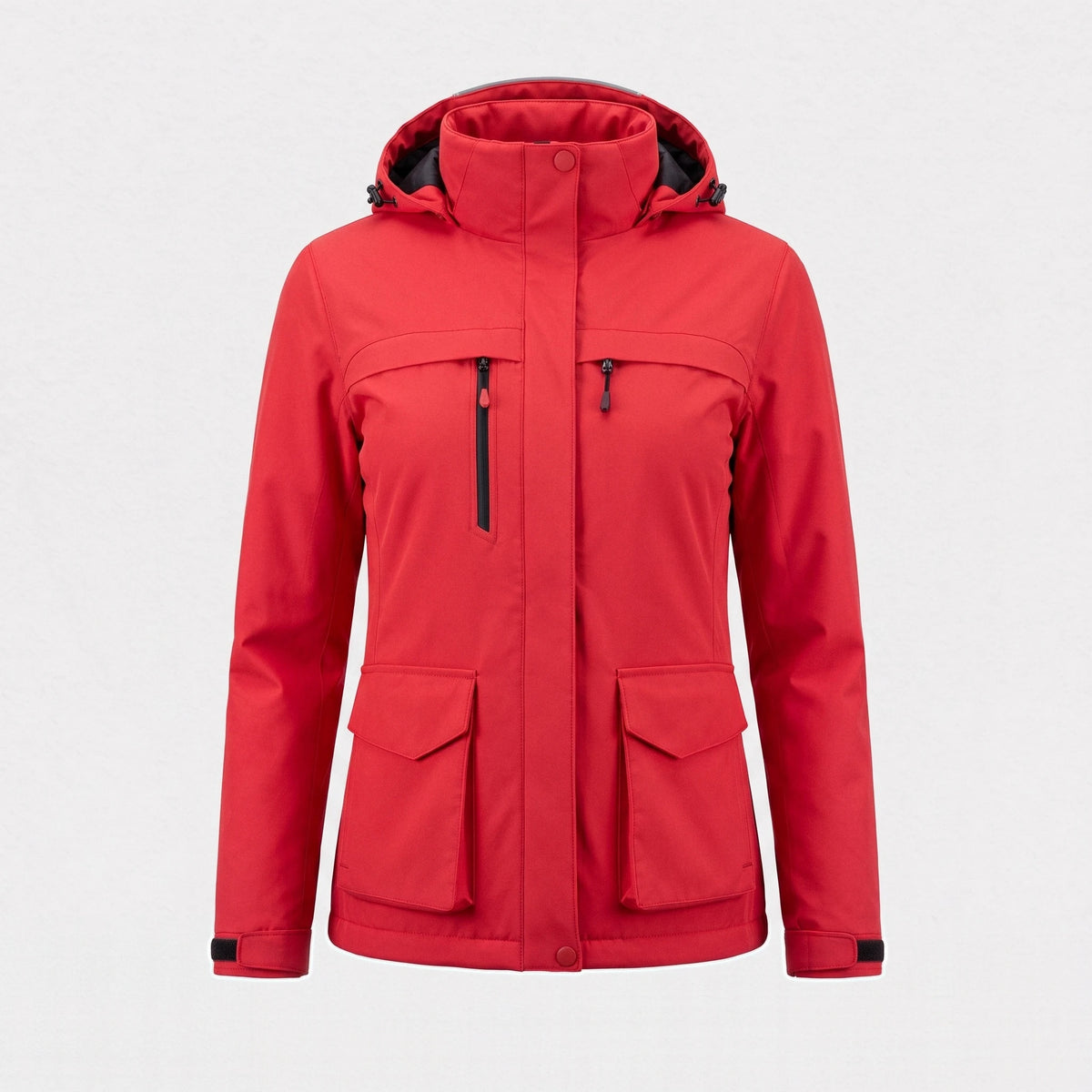 Veste de ski chauffante femme rouge vue de face
