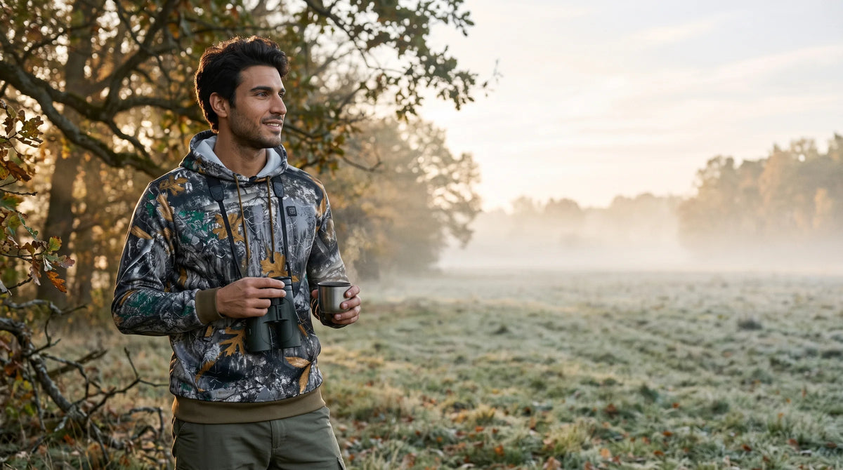 Sweat chauffant à capuche camouflage, homme