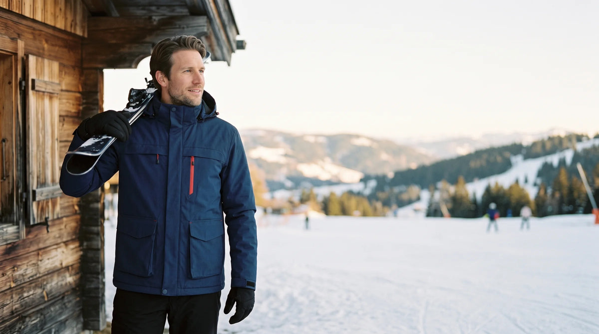Veste de ski chauffante homme, capuche amovible